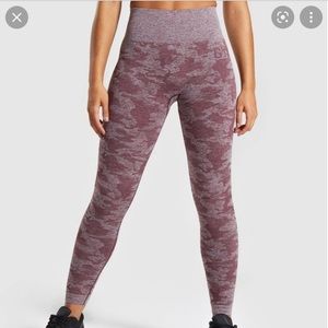 Gymshark berry camp leggings with scrunch